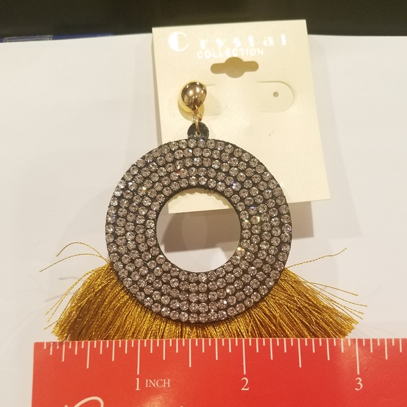 Sparkling Fringe Statement Earrings - Picture 3 of 5